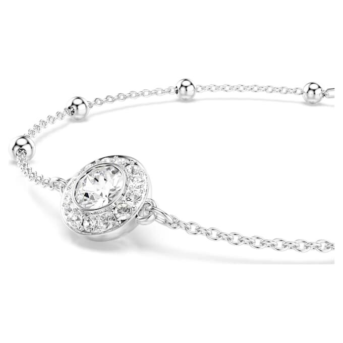 Pulseira Una Angelic, corte redondo, branca, banhada a ródio Pulseira Una Angelic, corte redondo, branca, banhada a ródio