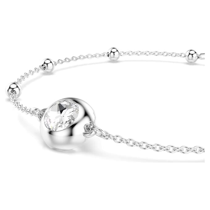 Pulseira Una Angelic, corte redondo, branca, banhada a ródio Pulseira Una Angelic, corte redondo, branca, banhada a ródio