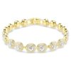 Pulseira Una Angelic, corte redondo, pavé, tamanho médio, branca, banhada a dourado Pulseira Una Angelic, corte redondo, pavé, tamanho médio, branca, banhada a dourado