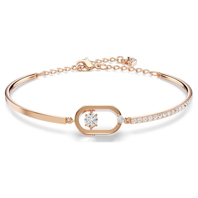 Pulseira Una, corte redondo, forma oval, branca, banhada a ouro rosa Pulseira Una, corte redondo, forma oval, branca, banhada a ouro rosa