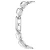 Relógio com pulseira de cristais de corte octogonal, branco, aço inoxidável
