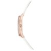 Relógio Crystalline Aura «Swiss Made», bracelete em couro, branco, acabamento em tom de ouro rosa Relógio Crystalline Aura «Swiss Made», bracelete em couro, branco, acabamento em tom de ouro rosa