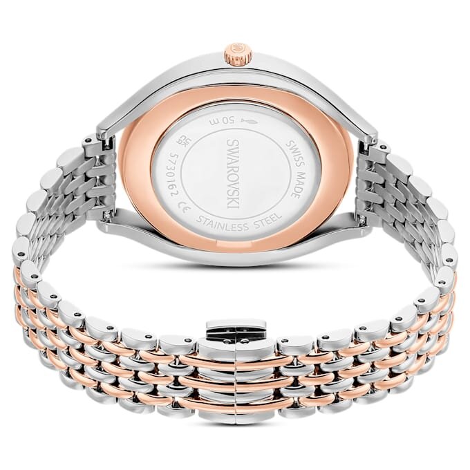 Relógio Crystalline Aura «Swiss Made», bracelete em metal, tom ouro-rosa, acabamento em metais misturados Relógio Crystalline Aura «Swiss Made», bracelete em metal, tom ouro-rosa, acabamento em metais misturados
