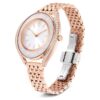 Relógio Crystalline Aura «Swiss Made», bracelete em metal, tom ouro-rosa, acabamento em tom ouro-rosa