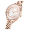 Relógio Crystalline Aura «Swiss Made», bracelete em metal, tom ouro-rosa, acabamento em tom ouro-rosa