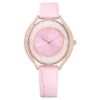 Relógio Crystalline Aura «Swiss Made», bracelete em pele, cor-de-rosa, acabamento em tom de ouro rosa Relógio Crystalline Aura «Swiss Made», bracelete em pele, cor-de-rosa, acabamento em tom de ouro rosa