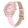 Relógio Crystalline Aura «Swiss Made», bracelete em pele, cor-de-rosa, acabamento em tom de ouro rosa Relógio Crystalline Aura «Swiss Made», bracelete em pele, cor-de-rosa, acabamento em tom de ouro rosa