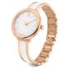 Relógio Crystalline tipo pulseira, fabricado na Suíça, pulseira em metal, branco, acabamento em tom de ouro rosa Relógio Crystalline tipo pulseira, fabricado na Suíça, pulseira em metal, branco, acabamento em tom de ouro rosa