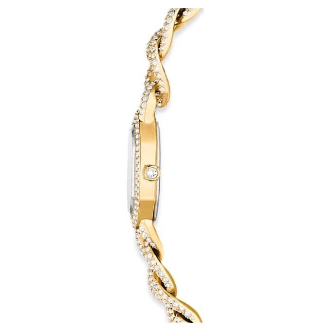 Relógio Dextera Chain Swiss Made, pulseira de cristais, tom dourado, acabamento em tom dourado Relógio Dextera Chain Swiss Made, pulseira de cristais, tom dourado, acabamento em tom dourado