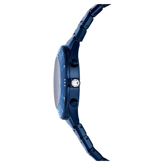 Relógio Dextera Chrono 39 mm, fabricado na Suíça, pulseira em metal, azul, acabamento azul Relógio Dextera Chrono 39 mm, fabricado na Suíça, pulseira em metal, azul, acabamento azul