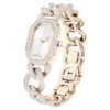 Relógio Dextera com corrente, fabricado na Suíça, pulseira de cristais, branco, acabamento em tom de ouro champanhe Relógio Dextera com corrente, fabricado na Suíça, pulseira de cristais, branco, acabamento em tom de ouro champanhe