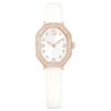 Relógio Dextera Octagon Swiss Made, bracelete em pele, branco, acabamento em tom de ouro rosa Relógio Dextera Octagon Swiss Made, bracelete em pele, branco, acabamento em tom de ouro rosa