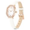 Relógio Dextera Octagon Swiss Made, bracelete em pele, branco, acabamento em tom de ouro rosa Relógio Dextera Octagon Swiss Made, bracelete em pele, branco, acabamento em tom de ouro rosa