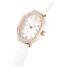 Relógio Dextera Octagon Swiss Made, bracelete em pele, branco, acabamento em tom de ouro rosa Relógio Dextera Octagon Swiss Made, bracelete em pele, branco, acabamento em tom de ouro rosa
