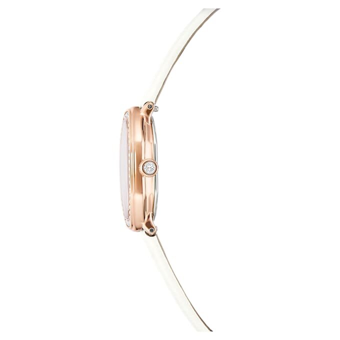 Relógio Dextera Octagon Swiss Made, bracelete em pele, branco, acabamento em tom de ouro rosa Relógio Dextera Octagon Swiss Made, bracelete em pele, branco, acabamento em tom de ouro rosa