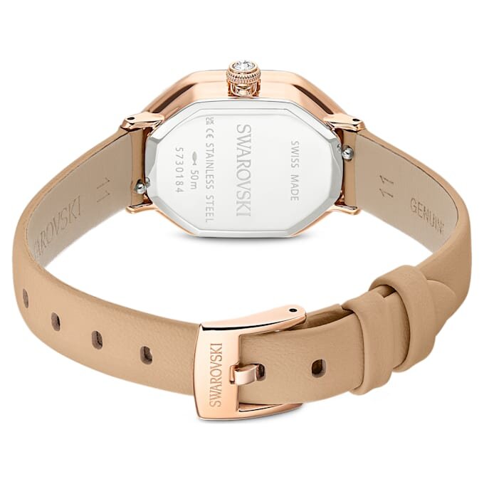 Relógio Dextera Octagon Swiss Made, bracelete em pele, castanho, acabamento em tom de ouro rosa Relógio Dextera Octagon Swiss Made, bracelete em pele, castanho, acabamento em tom de ouro rosa