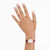 Relógio Dextera Octagon «Swiss Made», bracelete em pele, vermelho, acabamento em tom de ouro rosa