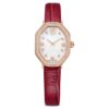 Relógio Dextera Octagon «Swiss Made», bracelete em pele, vermelho, acabamento em tom de ouro rosa