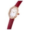 Relógio Dextera Octagon «Swiss Made», bracelete em pele, vermelho, acabamento em tom de ouro rosa