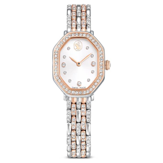Relógio Dextera Octagon Swiss Made, pulseira em metal, tom prateado, acabamento em tom de ouro rosa Relógio Dextera Octagon Swiss Made, pulseira em metal, tom prateado, acabamento em tom de ouro rosa