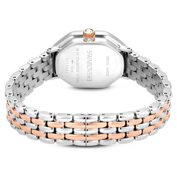 Relógio Dextera Octagon Swiss Made, pulseira em metal, tom prateado, acabamento em tom de ouro rosa Relógio Dextera Octagon Swiss Made, pulseira em metal, tom prateado, acabamento em tom de ouro rosa