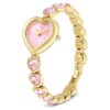 Relógio Idyllia Heart com pulseira de cristais, rosa, acabamento dourado Relógio Idyllia Heart com pulseira de cristais, rosa, acabamento dourado