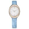 Relógio Imber Oval Swiss Made, bracelete em pele, azul, acabamento em tom dourado champanhe Relógio Imber Oval Swiss Made, bracelete em pele, azul, acabamento em tom dourado champanhe