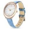 Relógio Imber Oval Swiss Made, bracelete em pele, azul, acabamento em tom dourado champanhe Relógio Imber Oval Swiss Made, bracelete em pele, azul, acabamento em tom dourado champanhe