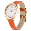 Relógio Imber Oval Swiss Made, bracelete em pele, laranja, acabamento em tom de ouro rosa Relógio Imber Oval Swiss Made, bracelete em pele, laranja, acabamento em tom de ouro rosa