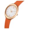 Relógio Imber Oval Swiss Made, bracelete em pele, laranja, acabamento em tom de ouro rosa Relógio Imber Oval Swiss Made, bracelete em pele, laranja, acabamento em tom de ouro rosa