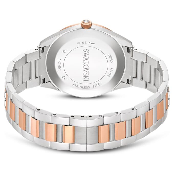 Relógio Matrix Date «Swiss Made», pulseira em metal, tom ouro rosa, acabamento em metais misturados Relógio Matrix Date «Swiss Made», pulseira em metal, tom ouro rosa, acabamento em metais misturados