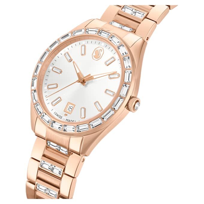 Relógio Matrix Date Swiss Made, pulseira em metal, tom ouro-rosa, acabamento em tom ouro-rosa Relógio Matrix Date Swiss Made, pulseira em metal, tom ouro-rosa, acabamento em tom ouro-rosa