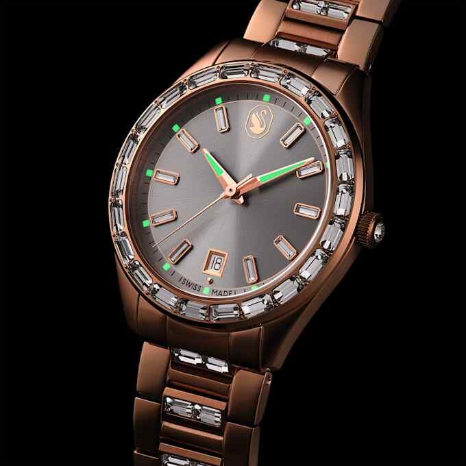 Relógio Matrix Date Swiss Made, pulseira em metal, tom ouro-rosa, acabamento em tom ouro-rosa Relógio Matrix Date Swiss Made, pulseira em metal, tom ouro-rosa, acabamento em tom ouro-rosa