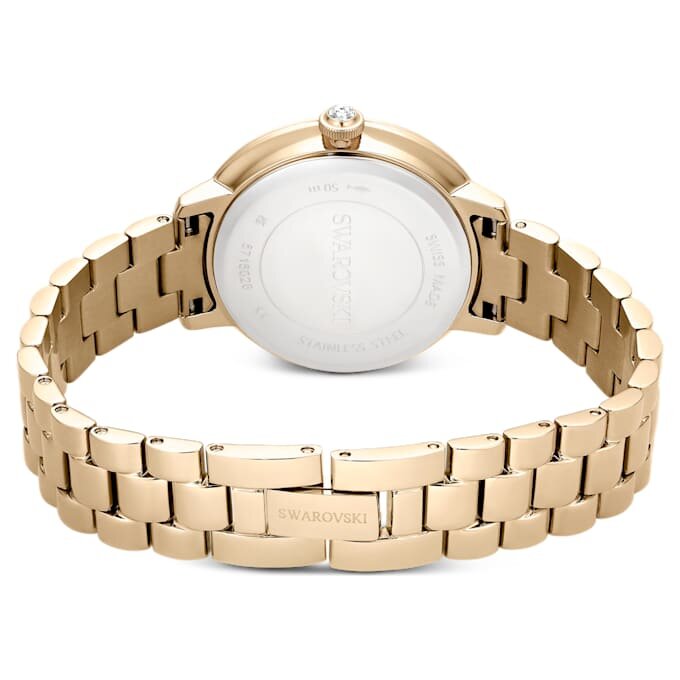 Relógio Matrix de 3 elos, fabricado na Suíça, pulseira em metal, tom dourado, acabamento em tom champanhe dourado Relógio Matrix de 3 elos, fabricado na Suíça, pulseira em metal, tom dourado, acabamento em tom champanhe dourado
