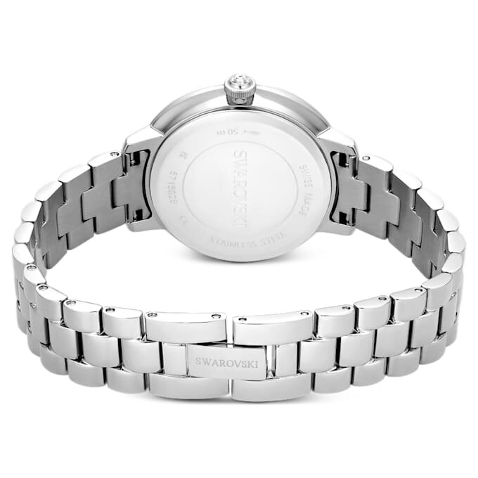 Relógio Matrix de 3 elos, fabricado na Suíça, pulseira em metal, tom prateado, aço inoxidável Relógio Matrix de 3 elos, fabricado na Suíça, pulseira em metal, tom prateado, aço inoxidável