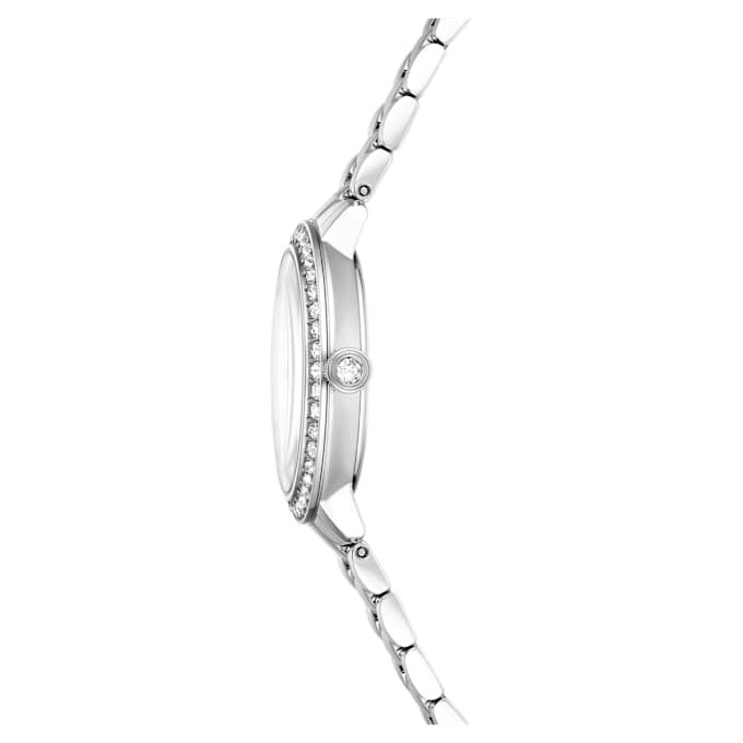 Relógio Matrix de 3 elos, fabricado na Suíça, pulseira em metal, tom prateado, aço inoxidável Relógio Matrix de 3 elos, fabricado na Suíça, pulseira em metal, tom prateado, aço inoxidável