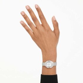 Relógio Matrix Octagon com pulseira metálica, tom prateado, aço inoxidável