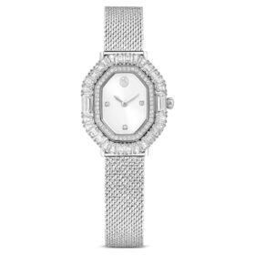 Relógio Matrix Octagon com pulseira metálica, tom prateado, aço inoxidável