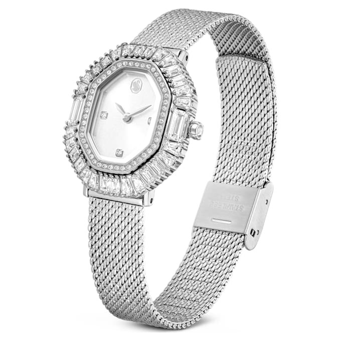 Relógio Matrix Octagon com pulseira metálica, tom prateado, aço inoxidável Relógio Matrix Octagon com pulseira metálica, tom prateado, aço inoxidável