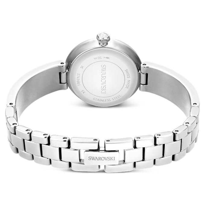 Relógio Matrix Pearl Bangle, fabricado na Suíça, pulseira de cristais, branco, aço inoxidável Relógio Matrix Pearl Bangle, fabricado na Suíça, pulseira de cristais, branco, aço inoxidável