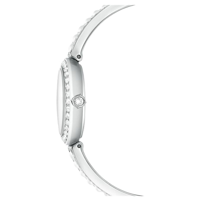 Relógio Matrix Pearl Bangle, fabricado na Suíça, pulseira de cristais, branco, aço inoxidável Relógio Matrix Pearl Bangle, fabricado na Suíça, pulseira de cristais, branco, aço inoxidável
