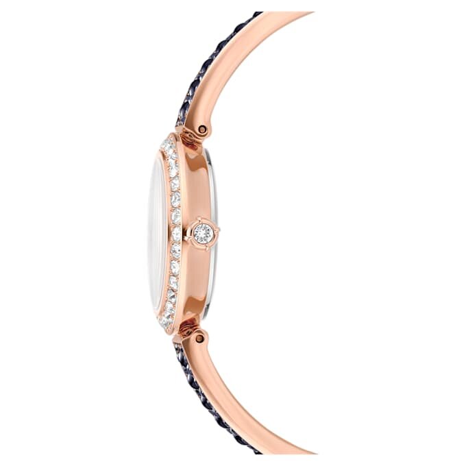 Relógio Matrix Pearl Bangle, fabricado na Suíça, pulseira de cristais, preto, acabamento em tom de ouro rosa Relógio Matrix Pearl Bangle, fabricado na Suíça, pulseira de cristais, preto, acabamento em tom de ouro rosa