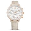 Relógio Matrix Tennis Chrono «Swiss Made», bracelete em pele, bege, acabamento em tom de ouro rosa Relógio Matrix Tennis Chrono «Swiss Made», bracelete em pele, bege, acabamento em tom de ouro rosa