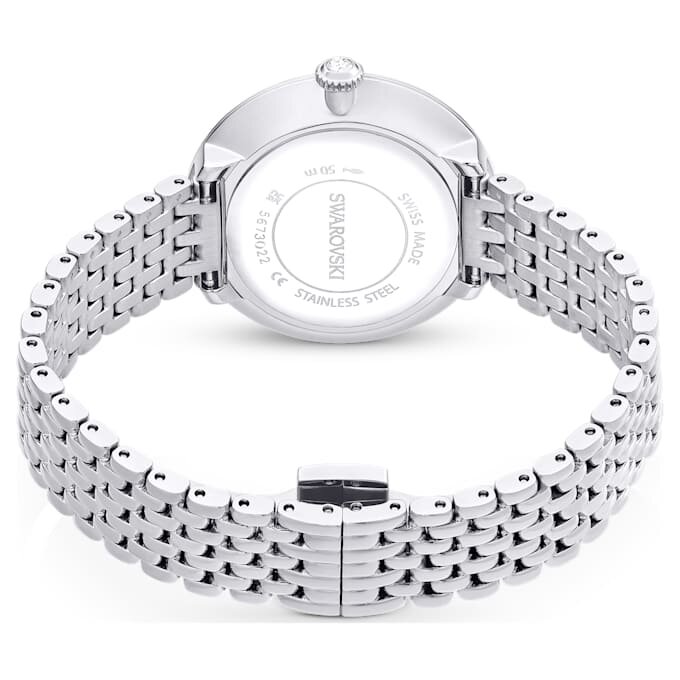 Relógio Matrix Tennis de 7 elos, fabricado na Suíça, bracelete em metal, tom prateado, aço inoxidável Relógio Matrix Tennis de 7 elos, fabricado na Suíça, bracelete em metal, tom prateado, aço inoxidável
