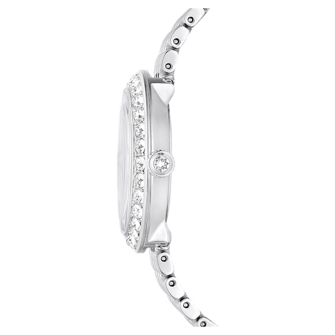 Relógio Matrix Tennis de 7 elos, fabricado na Suíça, bracelete em metal, tom prateado, aço inoxidável Relógio Matrix Tennis de 7 elos, fabricado na Suíça, bracelete em metal, tom prateado, aço inoxidável