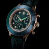 Relógio Octea Chrono «Swiss Made», bracelete em pele, verde, acabamento em tom de ouro rosa Relógio Octea Chrono «Swiss Made», bracelete em pele, verde, acabamento em tom de ouro rosa