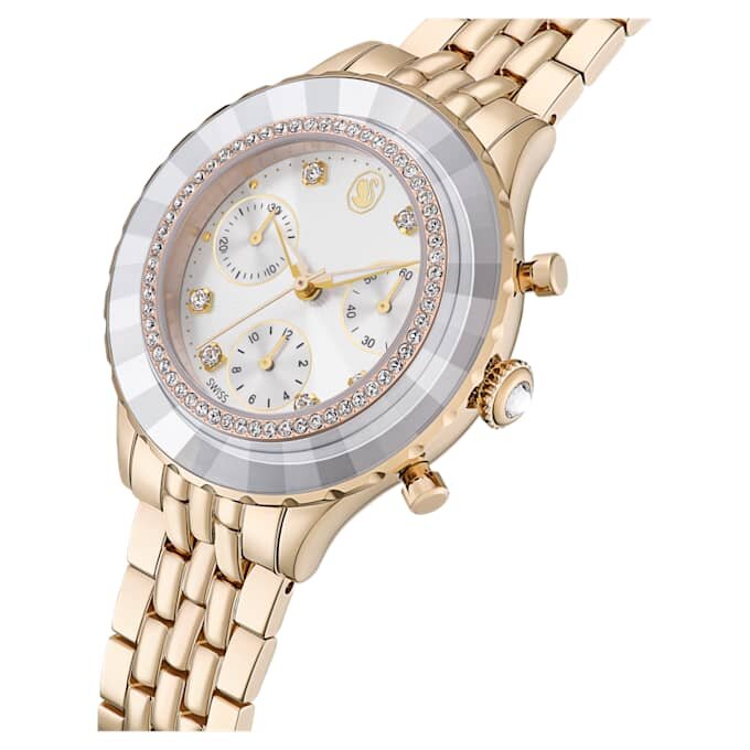 Relógio Octea Chrono Swiss Made, pulseira em metal, tom dourado, acabamento em tom champanhe dourado Relógio Octea Chrono Swiss Made, pulseira em metal, tom dourado, acabamento em tom champanhe dourado