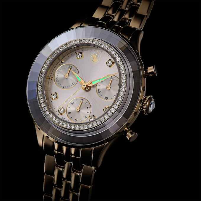Relógio Octea Chrono Swiss Made, pulseira em metal, tom dourado, acabamento em tom champanhe dourado Relógio Octea Chrono Swiss Made, pulseira em metal, tom dourado, acabamento em tom champanhe dourado
