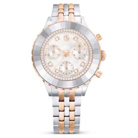 Relógio Octea Chrono «Swiss Made», pulseira em metal, tom ouro-rosa, acabamento em metais misturados