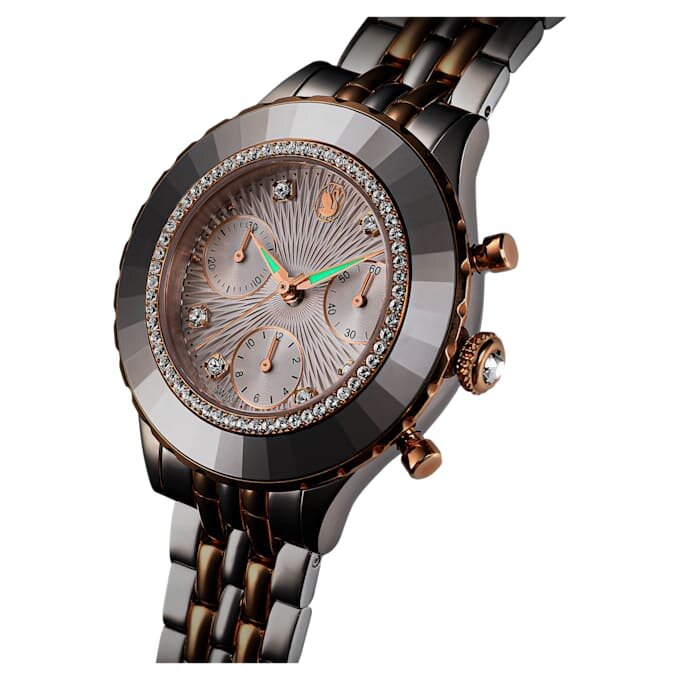Relógio Octea Chrono «Swiss Made», pulseira em metal, tom ouro-rosa, acabamento em metais misturados Relógio Octea Chrono «Swiss Made», pulseira em metal, tom ouro-rosa, acabamento em metais misturados